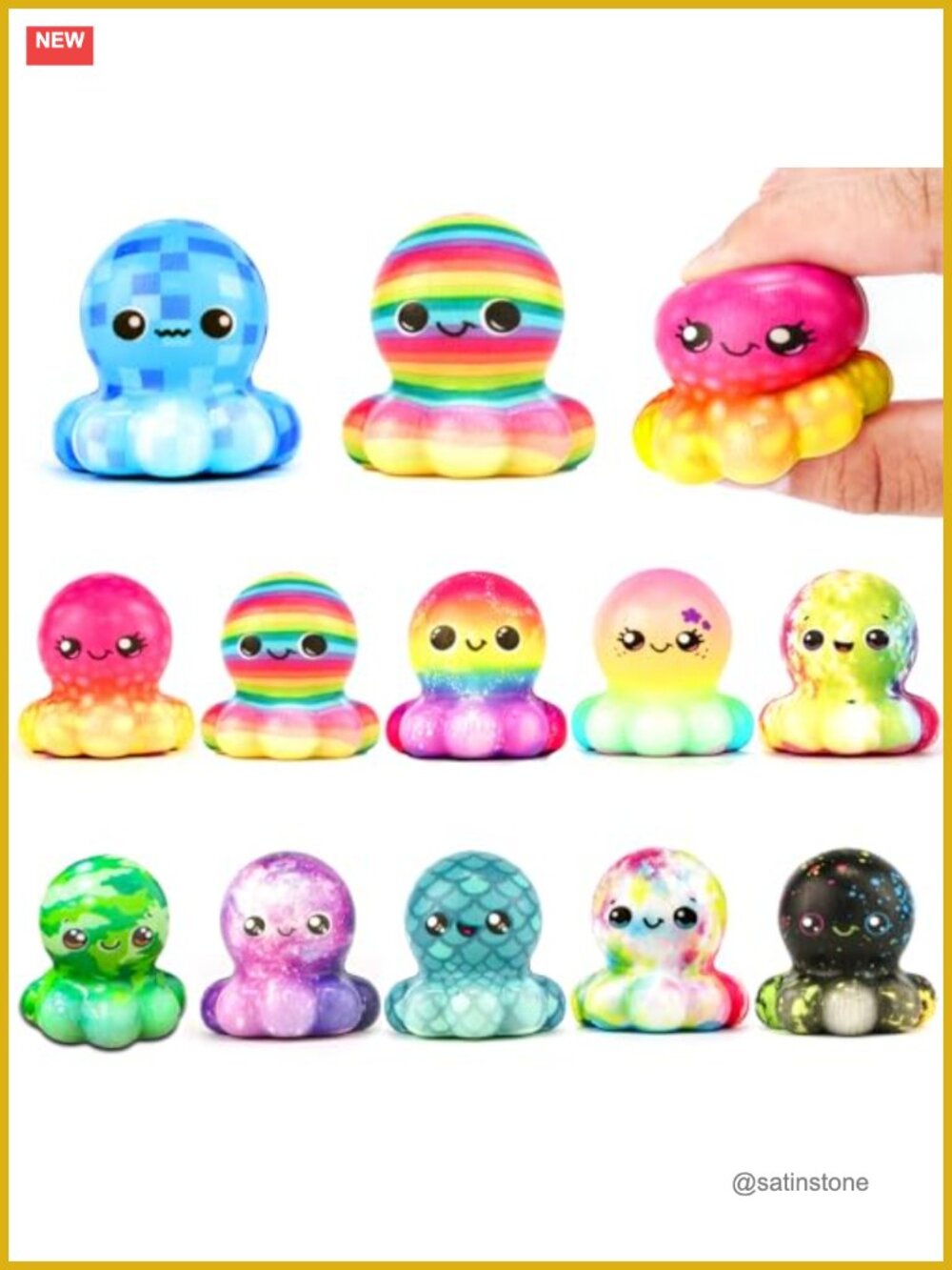 Octopus Slow Rising Fidget Toys for Adults Stress Relief Set of 12 PU